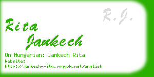 rita jankech business card